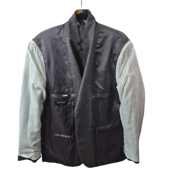 Lauren Ralph Lauren Mens Blazer Jacket Size 44 Slim Fit Wool Black Label Career - Picture 6 of 12
